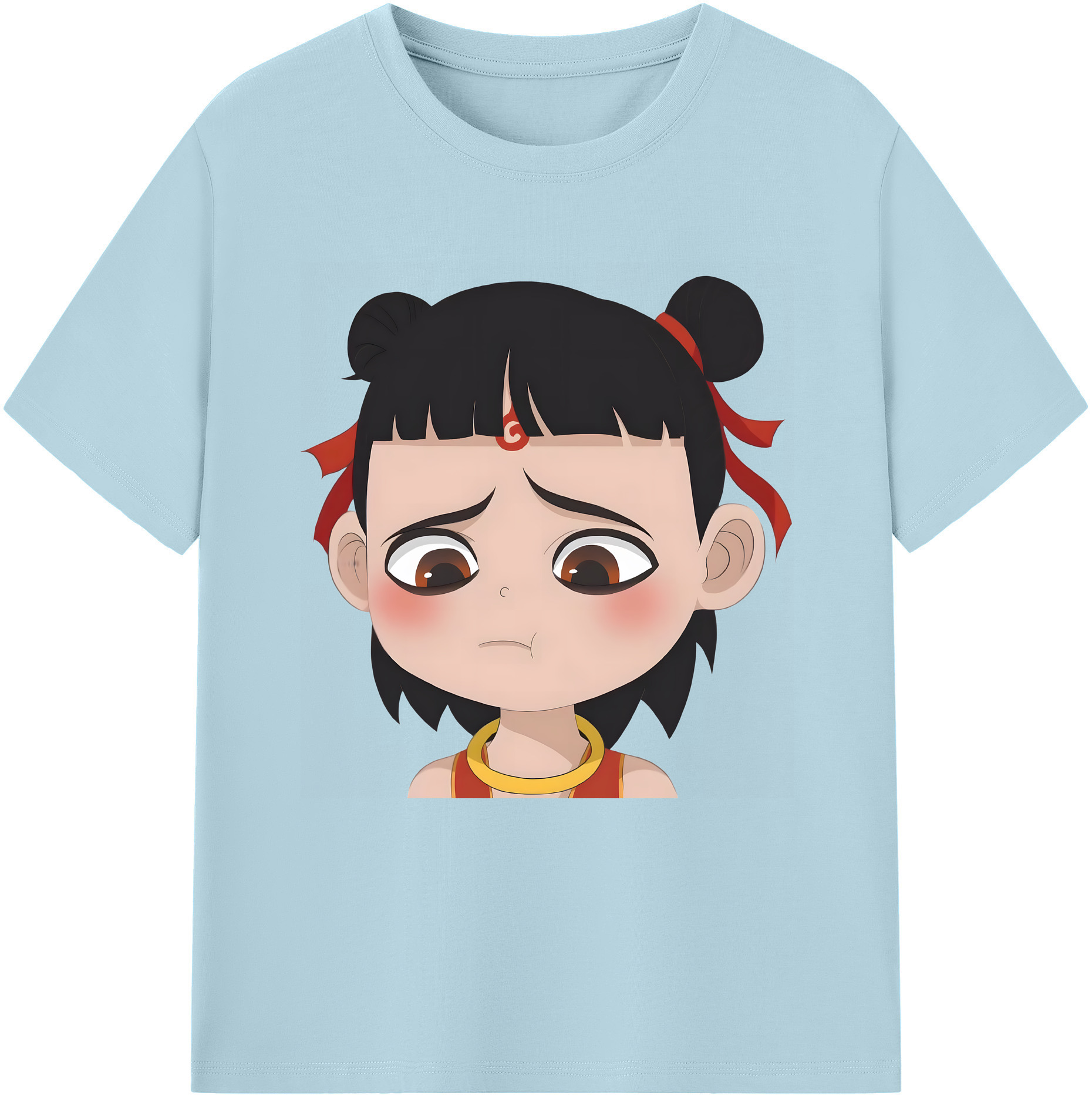 （画像用） Ne Zha 2 ナタ 魔童の大暴れ 綿100％半袖Tシャツ（フロントプリント）